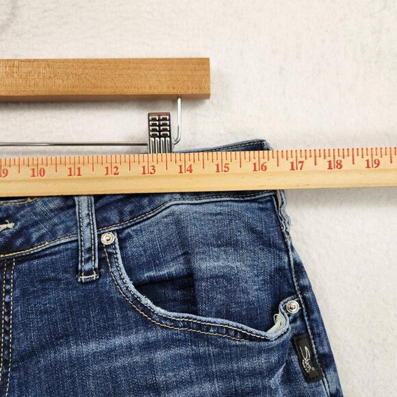 Silver Jeans Womens 32 Blue Mid Rise Boyfriend Dark Wash Stretch Casual Denim - Picture 3 of 12